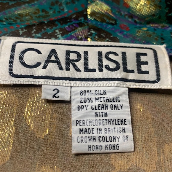 Vintage CARLISLE silk metallic blouse jacket - Picture 8 of 10